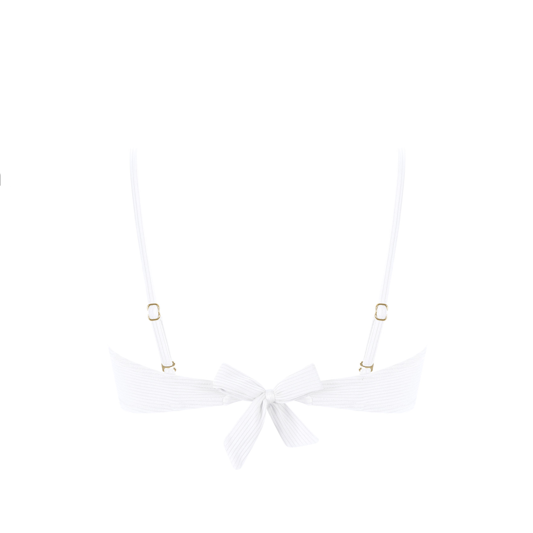 Chlamys Varia - Ribbed Bandeau Bikini Top - White