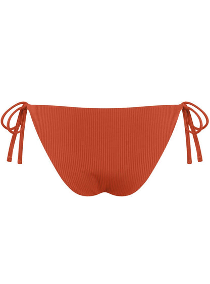 Chlamys Varia - Ribbed Bikini Bottoms Standard Coverage - Red Crimson