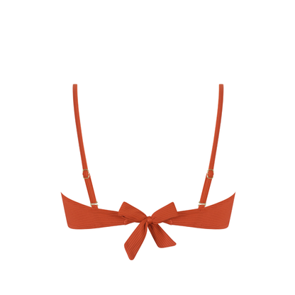 Chlamys Varia -Ribbed Bandeau Bikini Top- Red Crimson