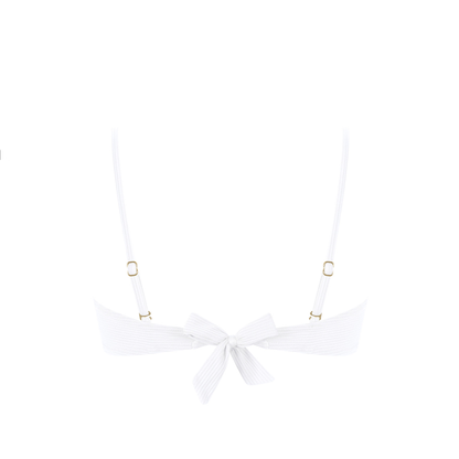 Chlamys Varia - Ribbed Bandeau Bikini Top - White