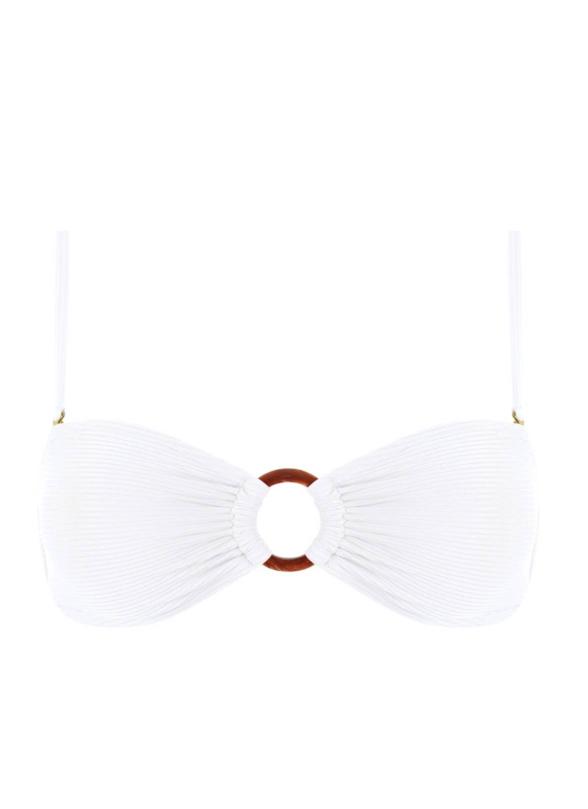Chlamys Varia - Ribbed Bandeau Bikini Top - White