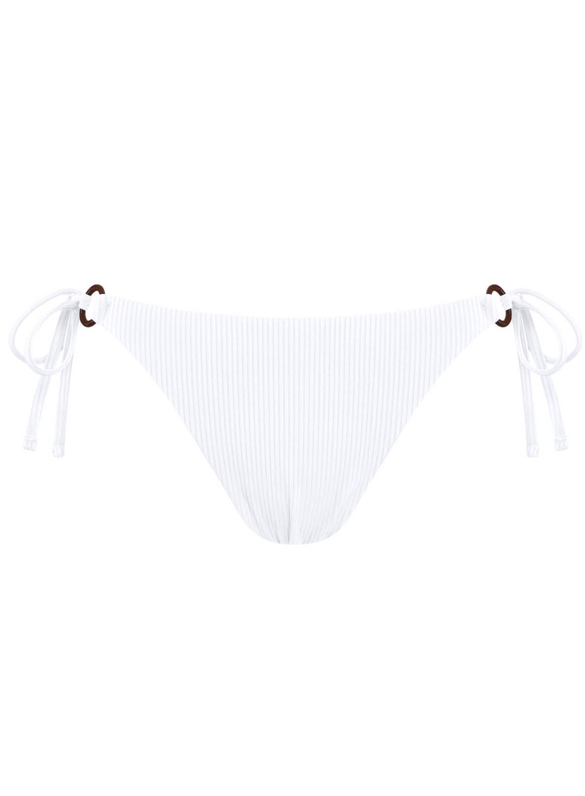Chlamys Varia - Ribbed Bikini Bottoms Standard Coverage- White