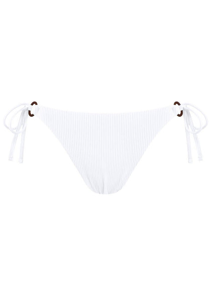 Chlamys Varia - Ribbed Bikini Bottoms Standard Coverage- White