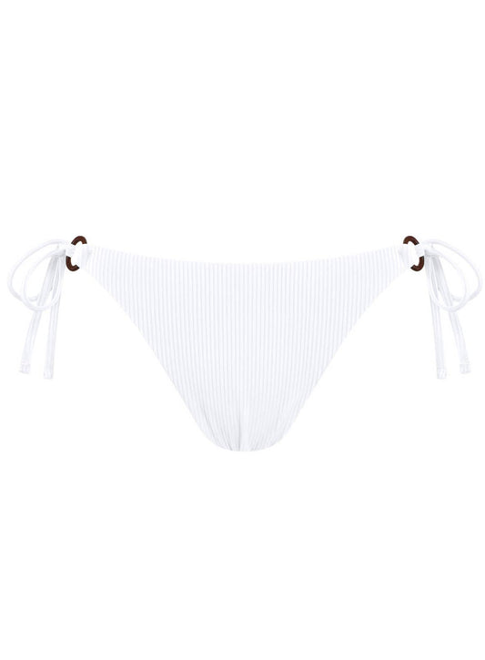 Chlamys Varia - Ribbed Bikini Bottoms Standard Coverage- White