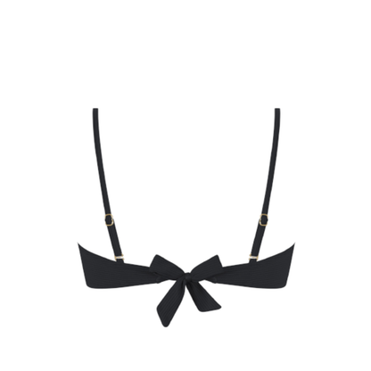 Chlamys Varia -Ribbed Bandeau Bikini Top- Black