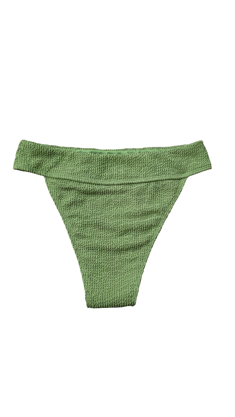 Felicity - High Waisted Bikini Bottoms Ribbed - Avocado