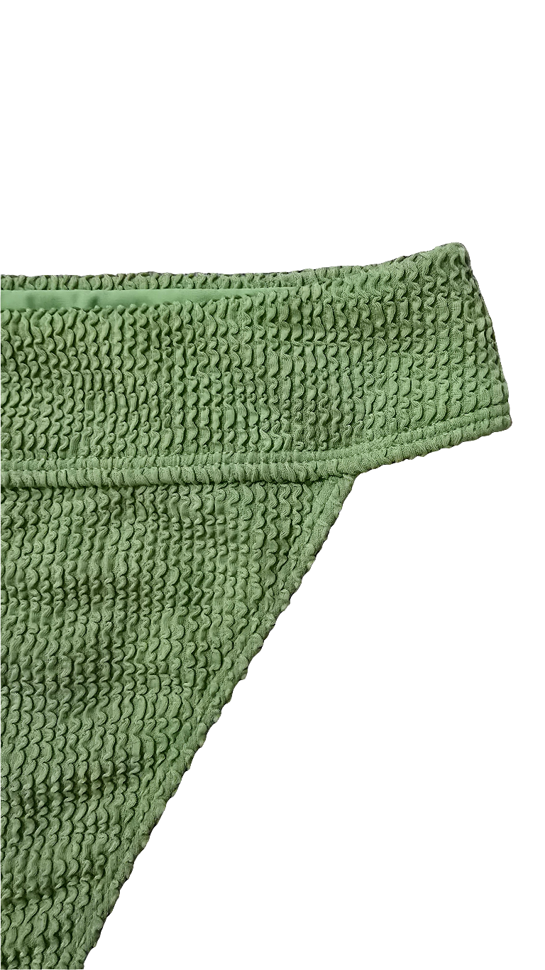 Felicity - High Waisted Bikini Bottoms Ribbed - Avocado