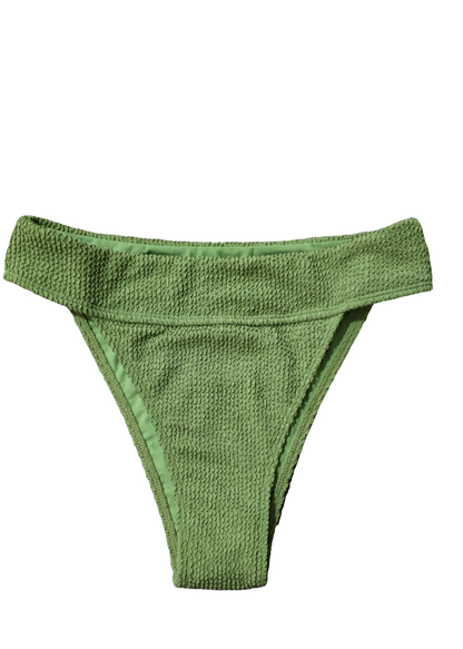 Felicity - High Waisted Bikini Bottoms Ribbed - Avocado