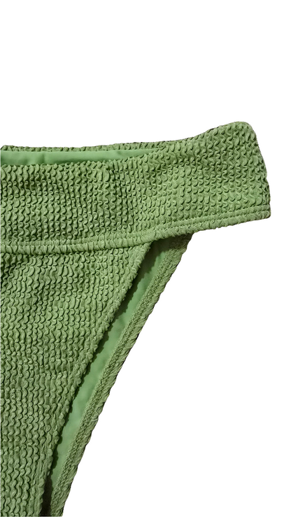 Felicity - High Waisted Bikini Bottoms Ribbed - Avocado