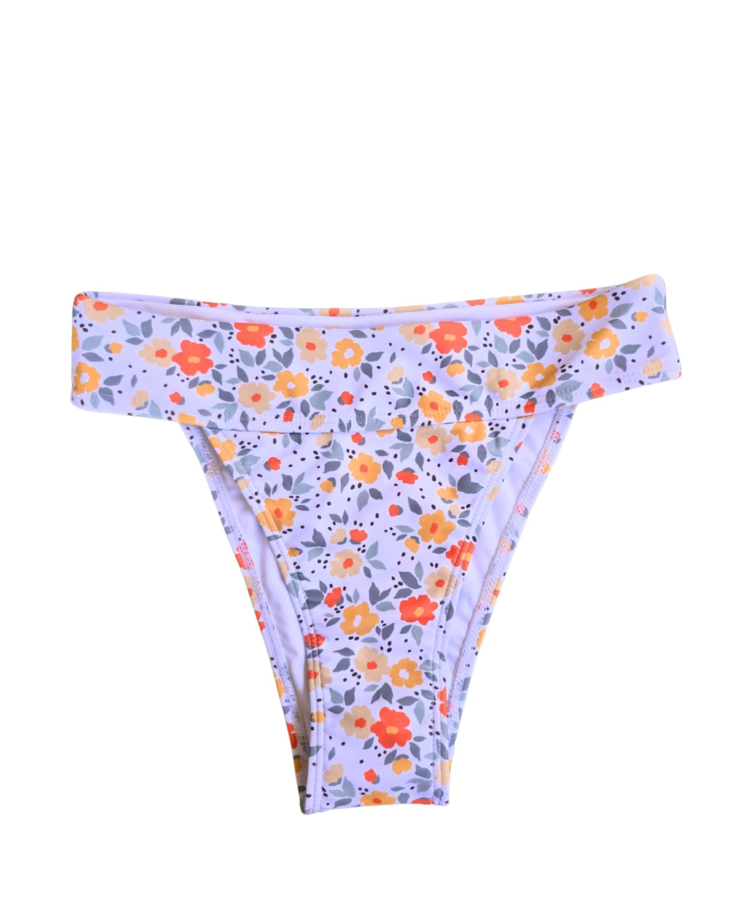 Felicity - High Waisted Bikini Bottoms Ribbed - Wild Flower